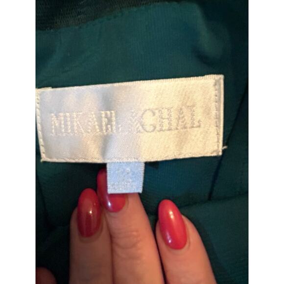 Mikael Aghal Green Sequin and Tulle Dress - Size 12 - Picture 8 of 13